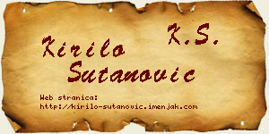 Kirilo Šutanović vizit kartica